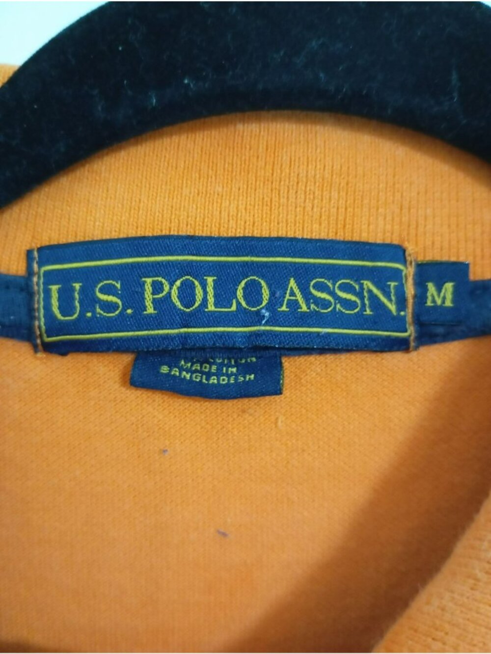 U.S. Polo Assn. Mens Orange Polo Shirt M Embroidered Logo Short Sleeve - Picture 2 of 10